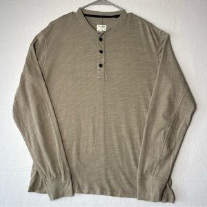 Rag & Bone Henley Long Sleeve Shirt Men’s Size XL Tan Brown Casual Lightweight